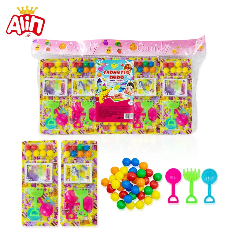 wholesale food supplier toys kids candy Shovel tool card colored candy