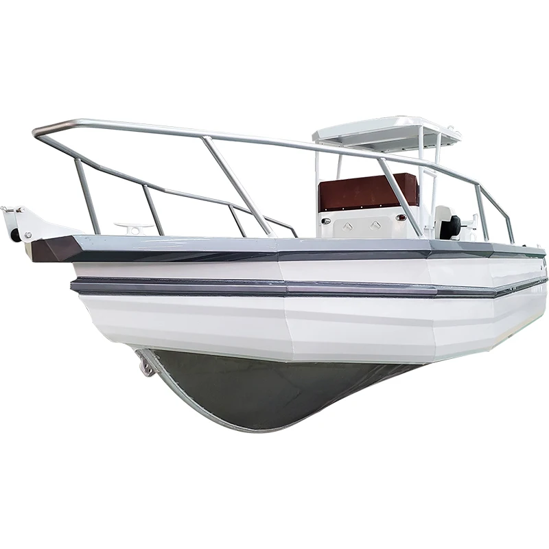 6.85m 22.5ft aluminum welded deep V hull fishing boat with T-top