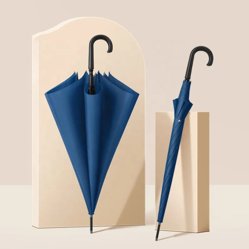 Custom Your Brand Stretch Strong 23 inches Windproof Straight Umbrella Compact Suit Travel People Golf Umbrella for the Rain