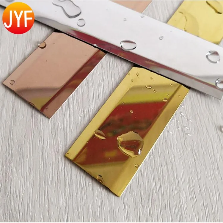 CL106 Stainless Steel Finishing Edge Trim Wall Trim Decorations Metal Flexible Stainless Steel Mirror Decorative flat trim