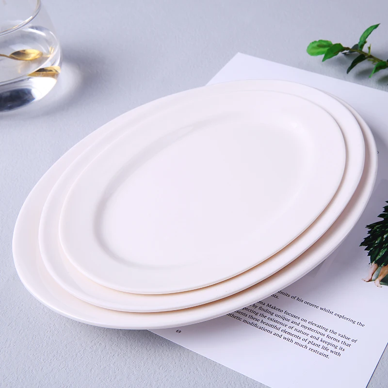 Melamine Dinner 7-Inch Dining Plate Factory Price Unbreakable Home Restaurant Oval dishes Charger Plates  And plates