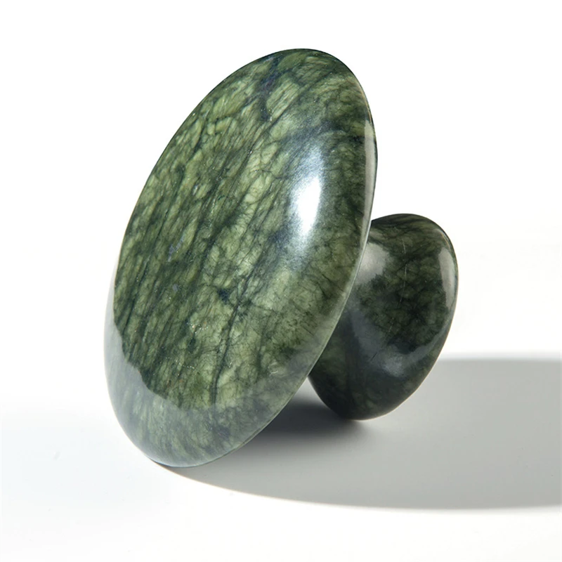 Xiuyan Jade Big Size Mushroom Massage Stone Mushroom Shape Gua Sha Tool Body Healing Stone SPA Energy Stones For Therapy