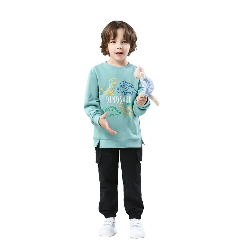 Bulk Price 2 Piece Multi Color Plain Autumn Child Boy Clothing Set