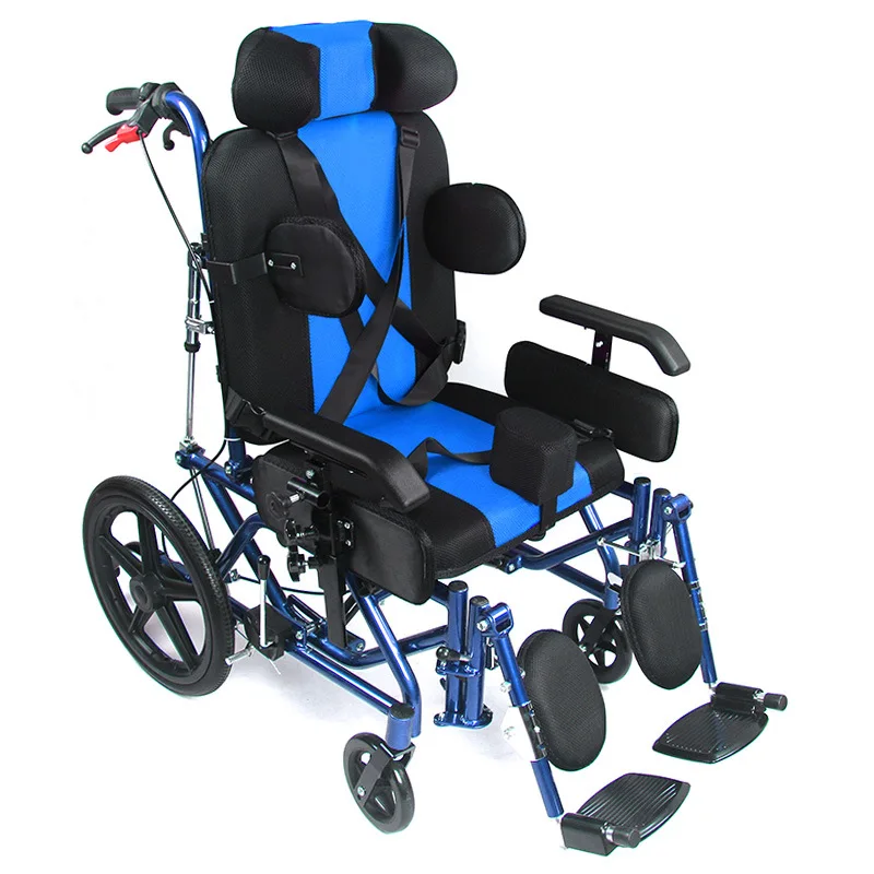 Disabled children with cerebral palsy wheelchair full lying high back multi-functional safety protection  wheelchair