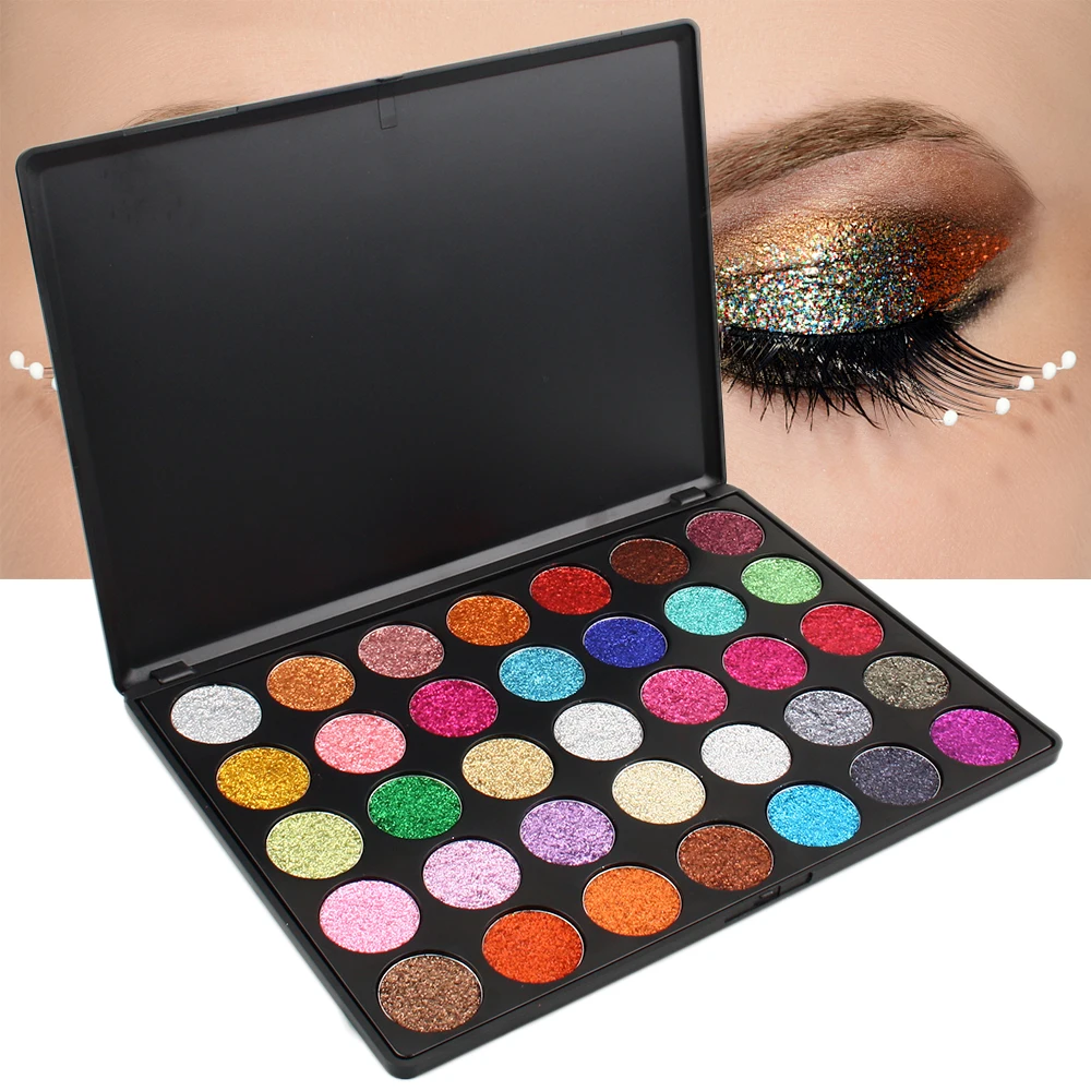 Wholesale Makeup 35 Colors Glitter Plastic Eyeshadow Palette