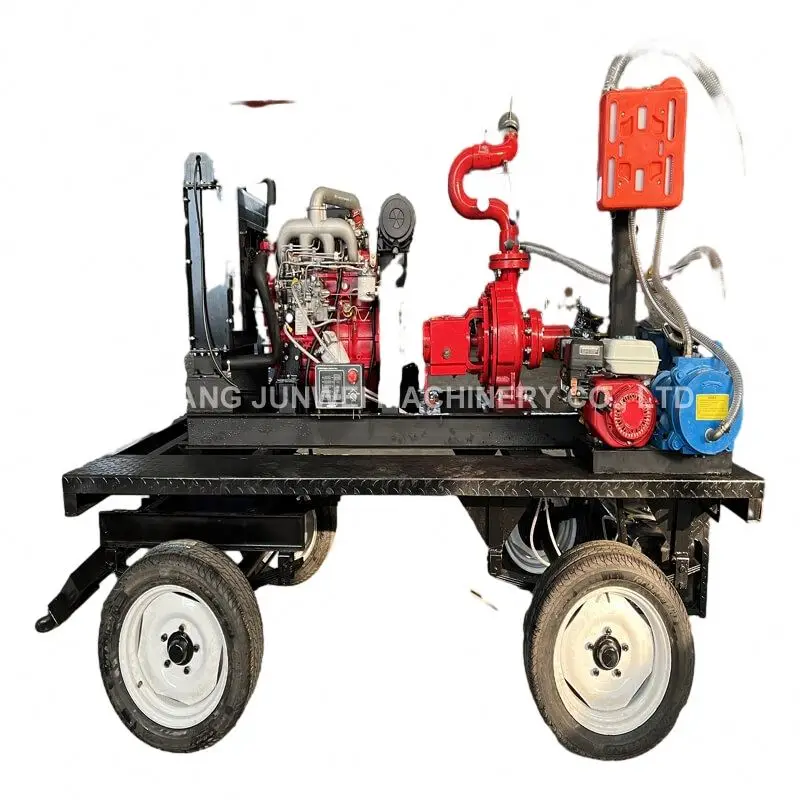 High pressure 3 inch water pump for farmland sprinkler irrigation Double impeller diesel water pump with a lift of 120 meters