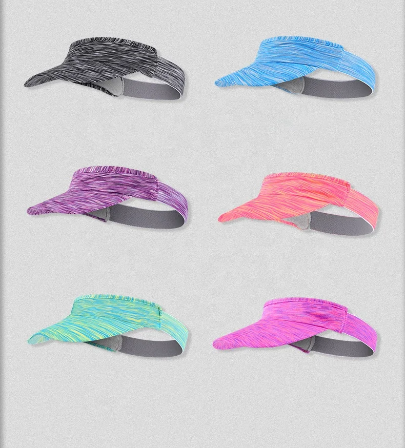 Summer Sun Hat Visor Supplier Wholesales Elastic Adjustable Colorful Sun Visor Sublimation Blank Hats with Visor for Men Sports