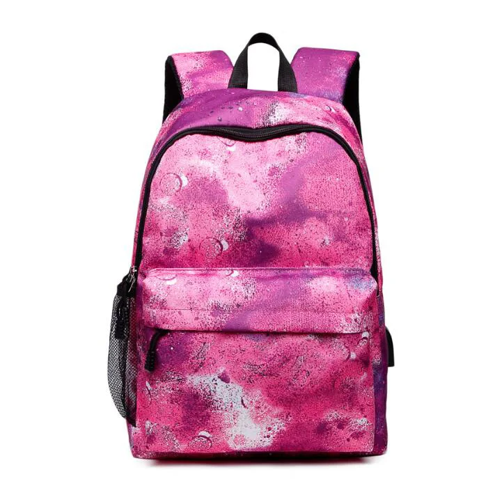 Durable 600D Oxford Polyester Laptop School Book Bag Galaxy Night Visible Custom Branded Logo Luminous Backpack