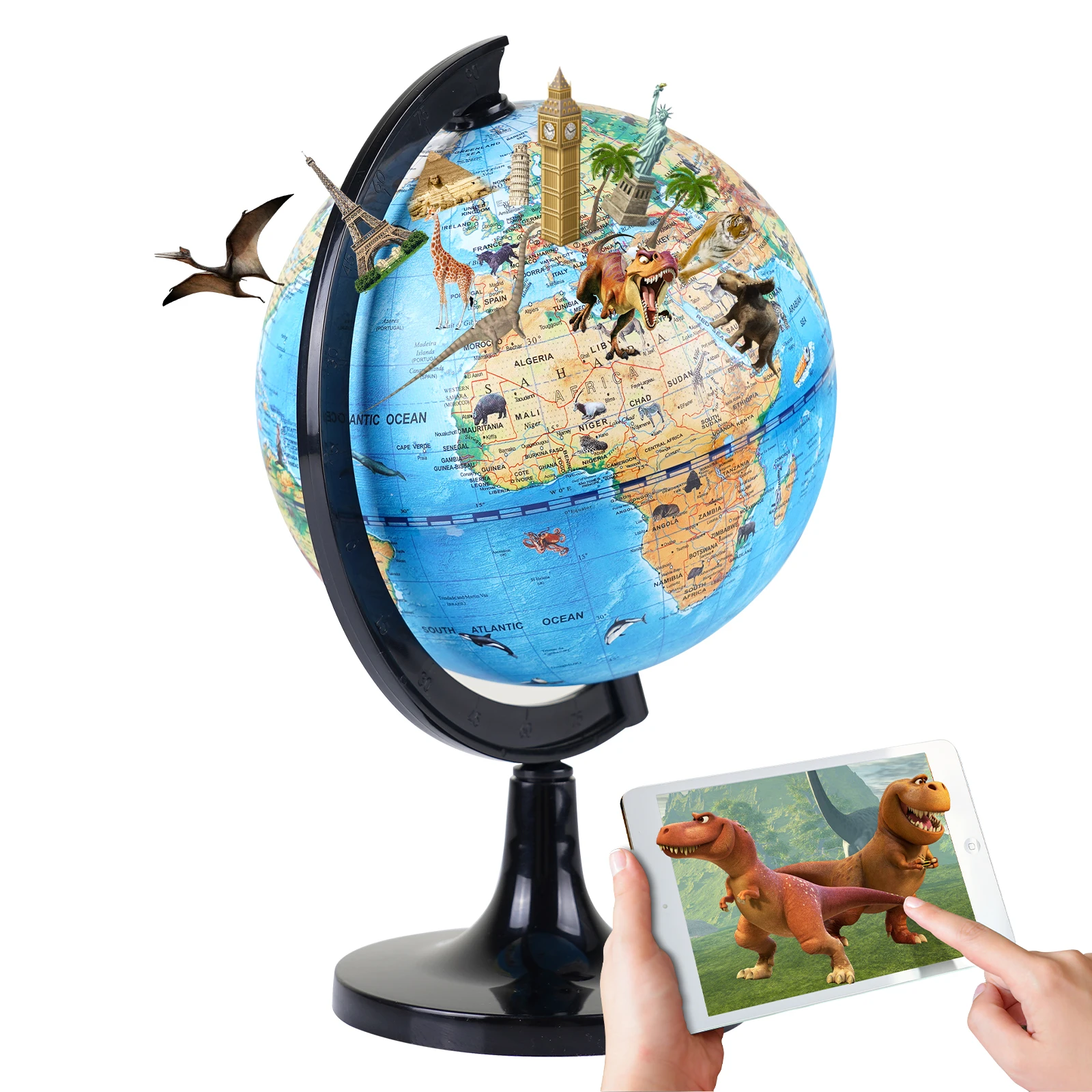 6 inches 14cm Children desktop tabletop handheld mini desk traditional plastic gift teaching school globe for kids