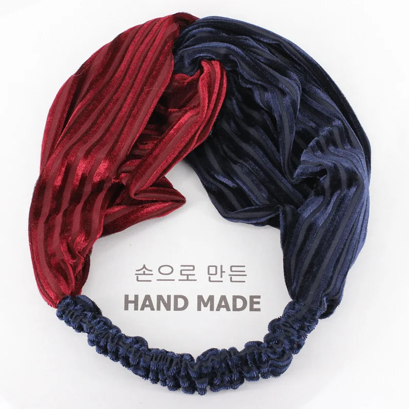 Новинка 2020, популярный стиль, Женская Полосатая эластичная повязка на голову, оптовая продажа, женские модные аксессуары для волос