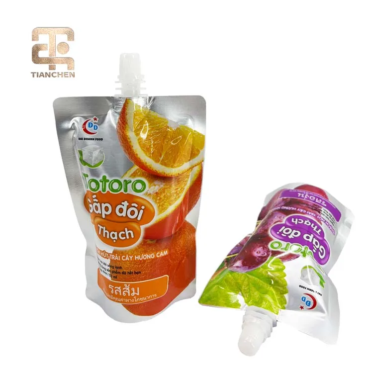 Various Shape Plastic Pouch Stand Up Packaging Bags Juice Baby Food Spout Pouch With Spout