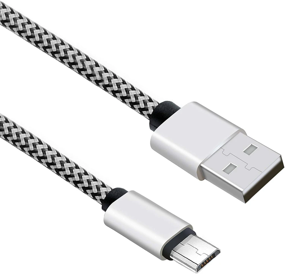 TKETAI 10ft/3m Double Braided Nylon Tangle-Free USB Cable For Android, Samsung, LG, HTC, Nexus, Sony and More (Black)