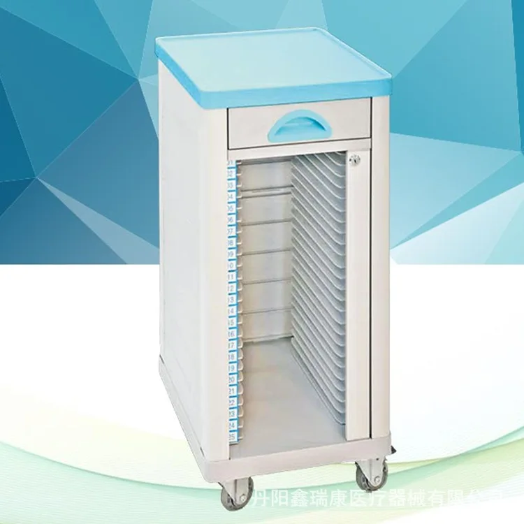 Medical Record Holder Trolley Hospital Medical Patient File Records Trolley Cart with Drawers Medical history clip trolley