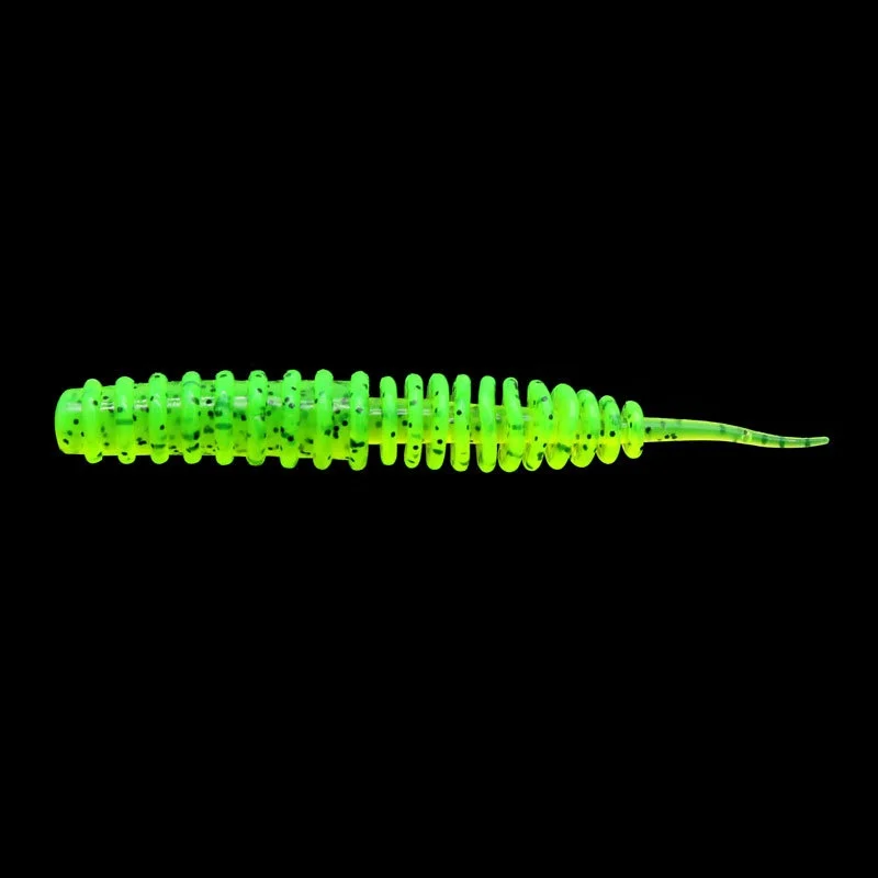SEASKY 6cm 1.3g Needle Tail Ribbed Body Soft Plastic Bait Rig Freshwater Fishing Worm Lure