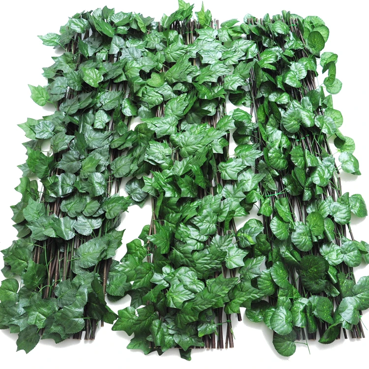 
Simulation plant wall background foldable willow fence with leaves green wall artificial 