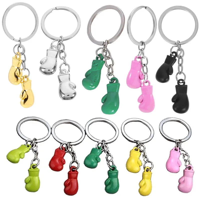Metal Boxing Gloves Keychain 3d Glove Boxing Club Members Activities Business Promotional Gifts Gym Equipment Sport Keychains