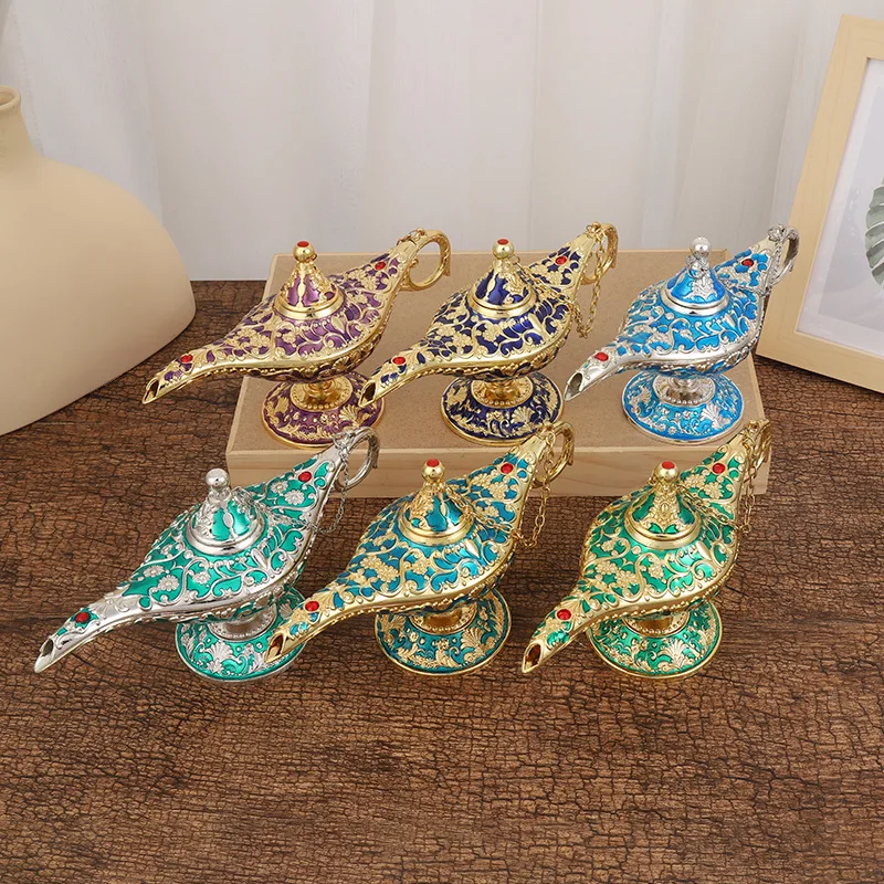Islamic home decor Classic Aladdin lamp metal crafts arabic gifts aroma incense burner incense holder for ramadan decoration