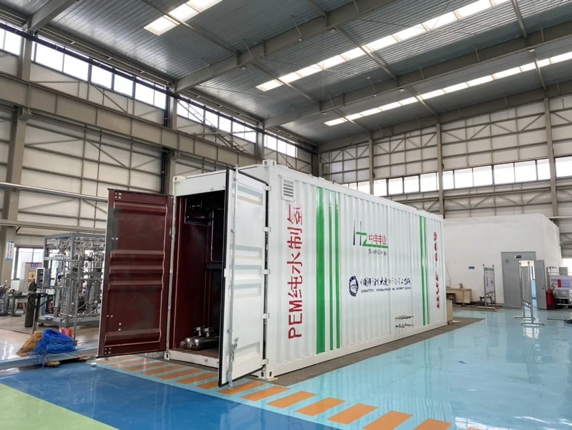 PEM pure water electrolysis hydrogen oxygen generator power plant electrolyzer stack solar hydrogen generating by renewable