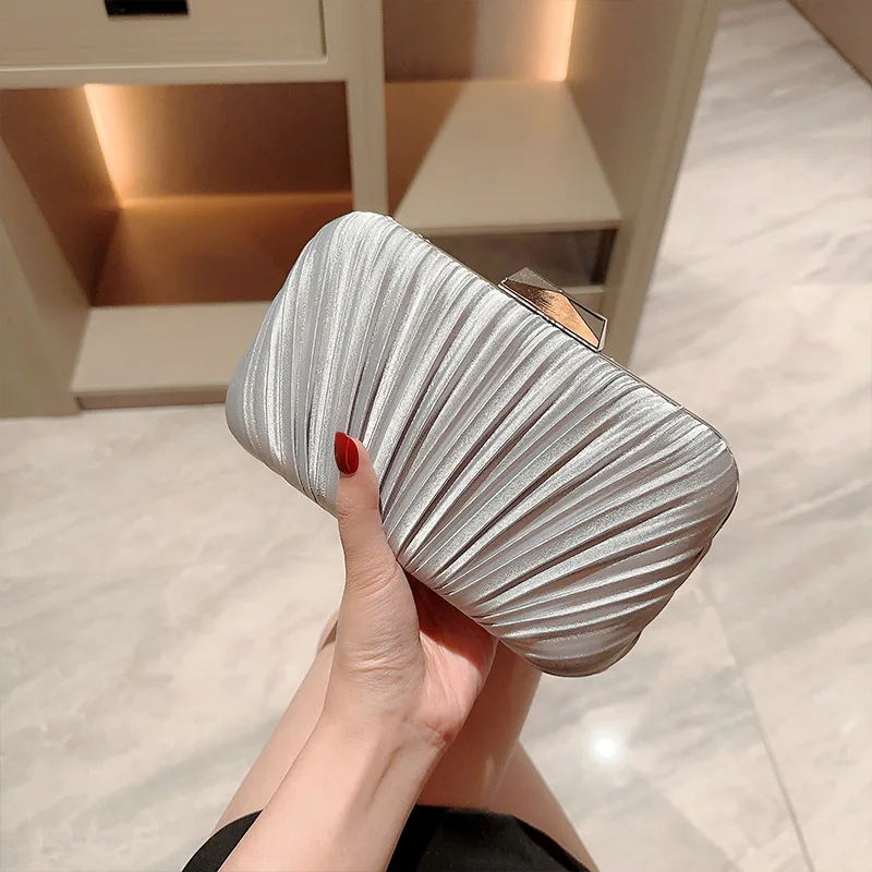 Manufacturer ladies party wrinkle clutch bag women fabric purses dress clutch bag champagne dinner evening clutch bags wholesale