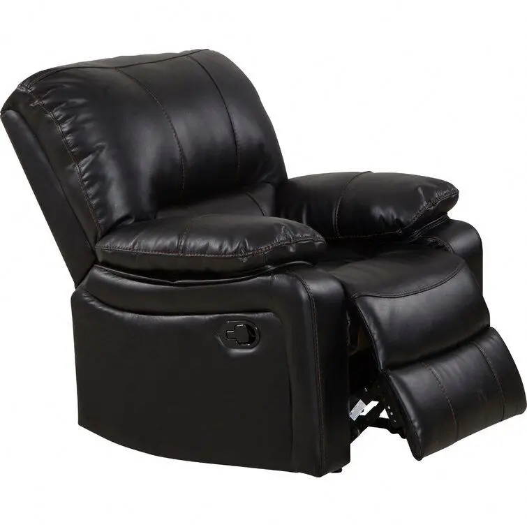 XIHAO modern PU Black Dark Brown Leather Manual Sectional Chair Cheers Recliner Sofa Leather
