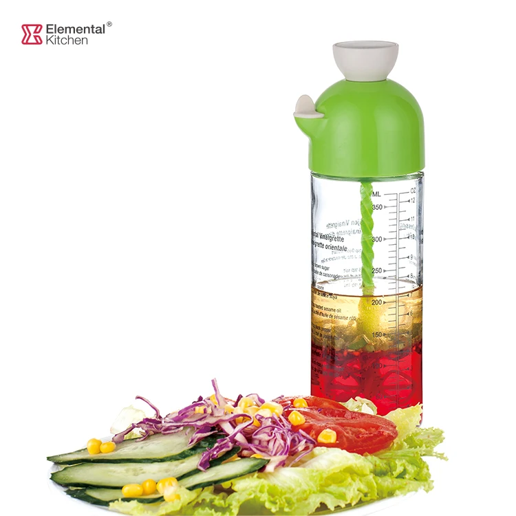 salad tools dressing set shaker glass kitchen measur bottle jar with silicone spout and plastic mixer