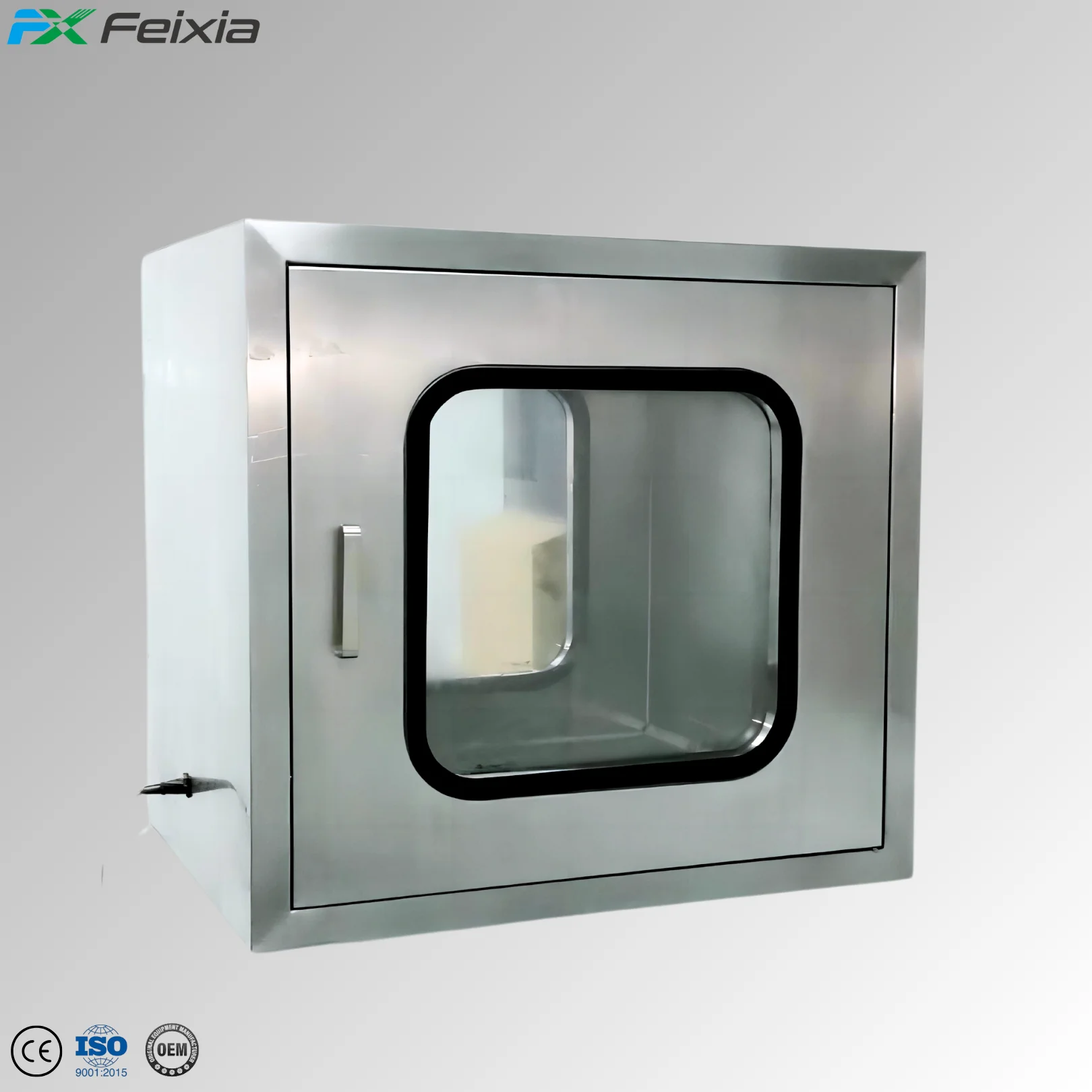 GMP 99.99% UV Static 304 Stainless Steel Cleanroom Transfer Window Pass Box For Lab Clean Room