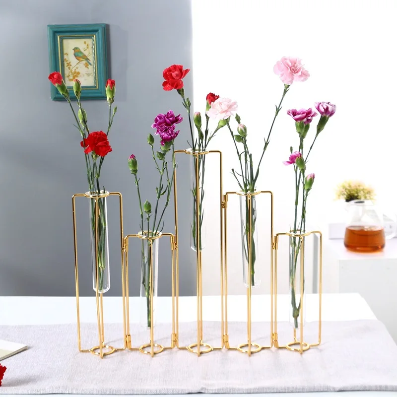 Luxury christmas ornaments home decoration ornaments DIY style Iron hydroponic vase