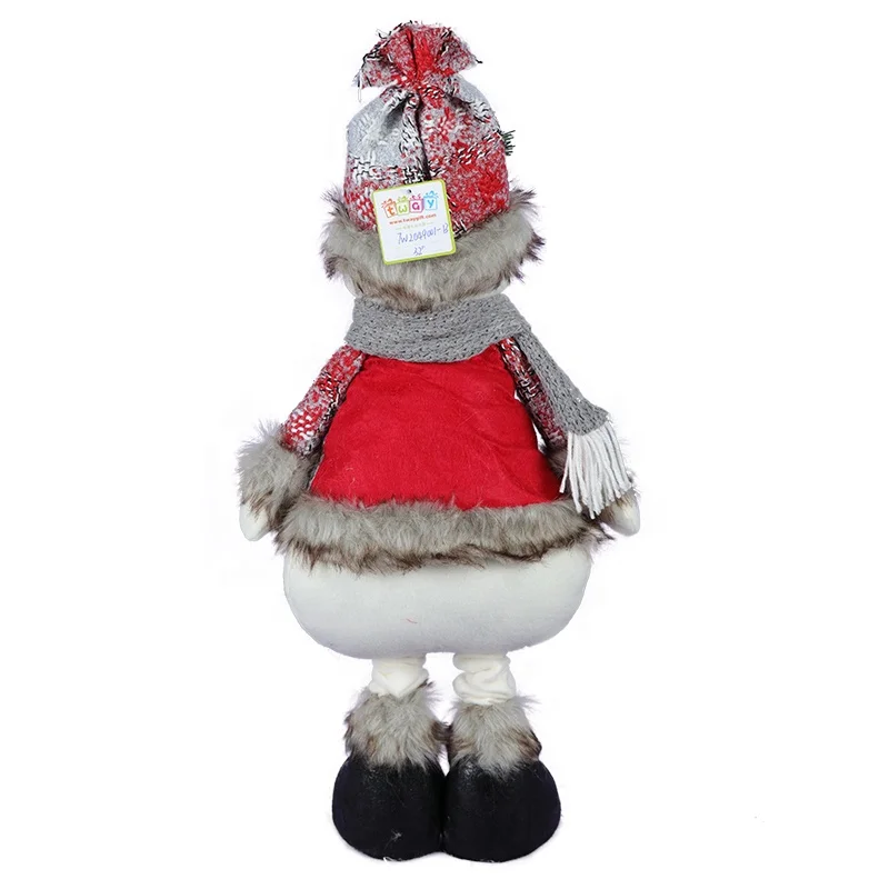 32 inch indoor red and grey christmas decorations doll plush santa snowman reindeer with telescopic legs