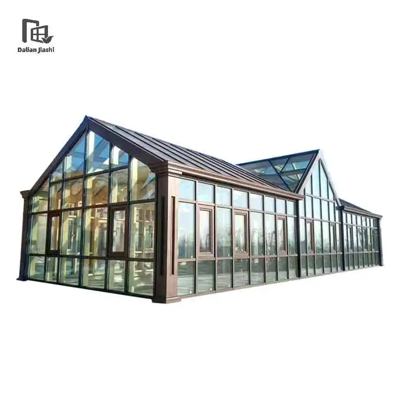 4 Season Winter Gardens Aluminium Outdoor Sun House For Glass Conservatory Prices Wall Mounted Sunroom Flat Roof