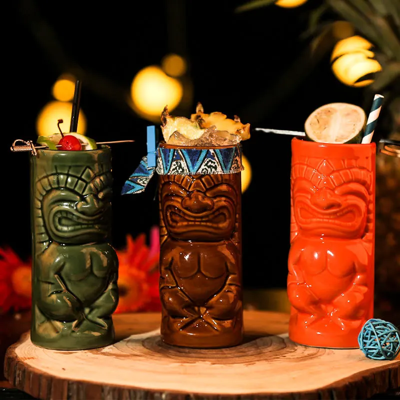 Custom Tiki Mugs Cocktail Cup For Bar For Party Handmade Painting Tiki mug