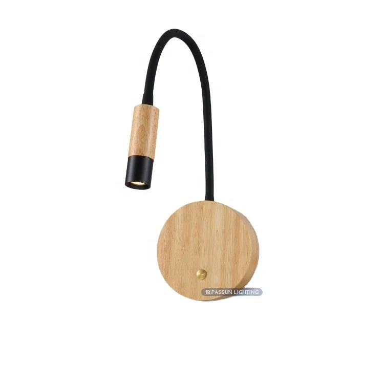 Modern Indoor Home hotel bed reading light with touch switch Wood Lamps Nordic Style led wall light