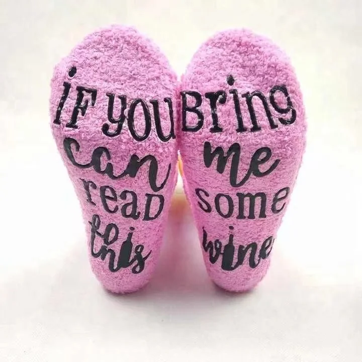 Hot Selling Women Luxury Pattern With Anti Slipper Dots Wine Socks