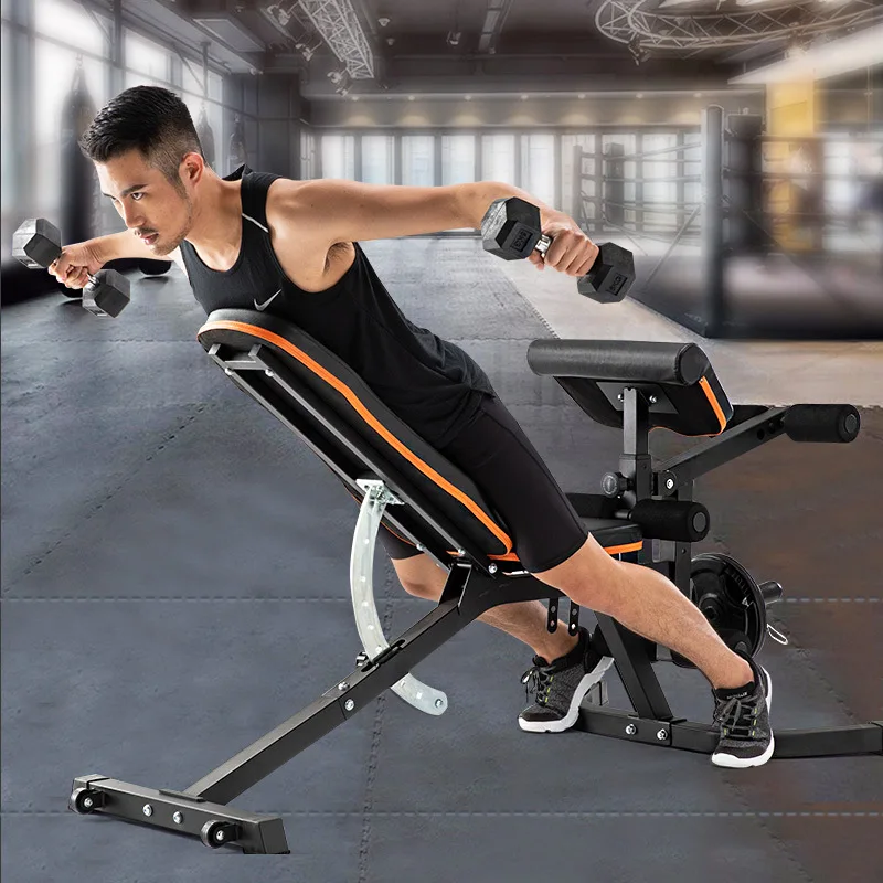 
Multi-functional dumbbell bench 4 in 1 home training bench with dumbbell bench, supine board, Roman chair and preacher curl 