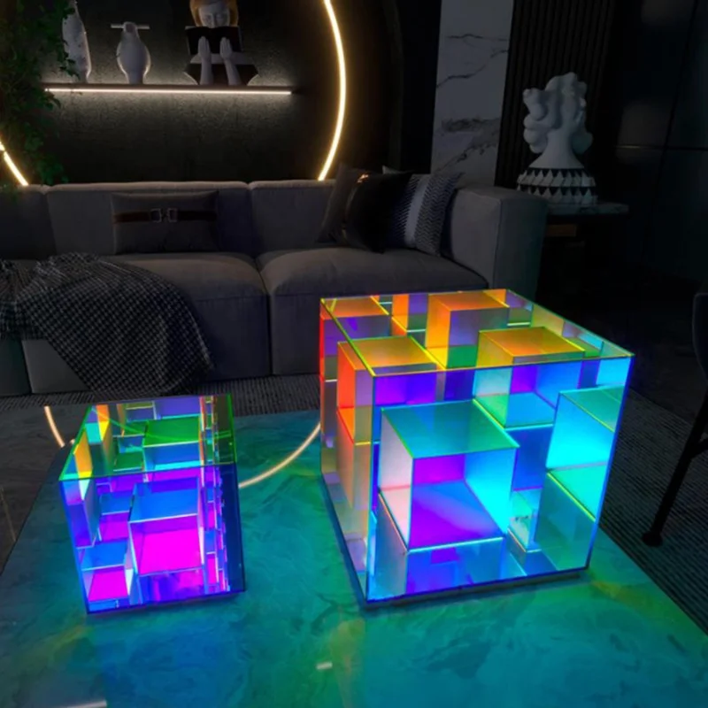 Новый дизайн USB-куб магический куб маленький ночник 3D акриловая настольная лампа декоративная светодиодная