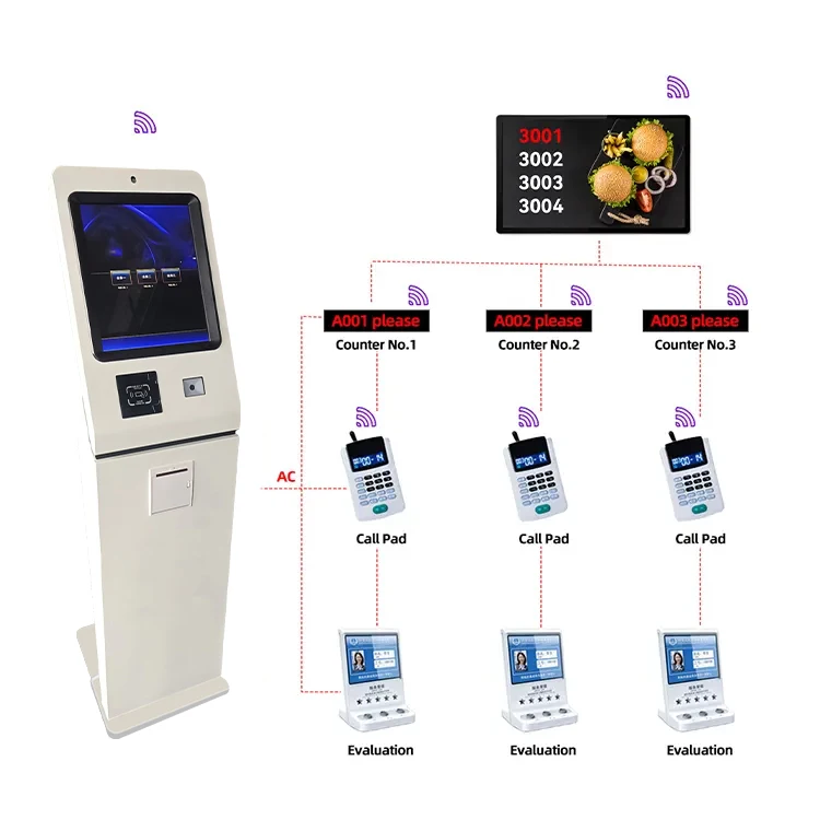 DCSJ 17 19 21.5 inch Touch Screen Bank/Hospital/Government Queue Kiosk Digital Display queue management system