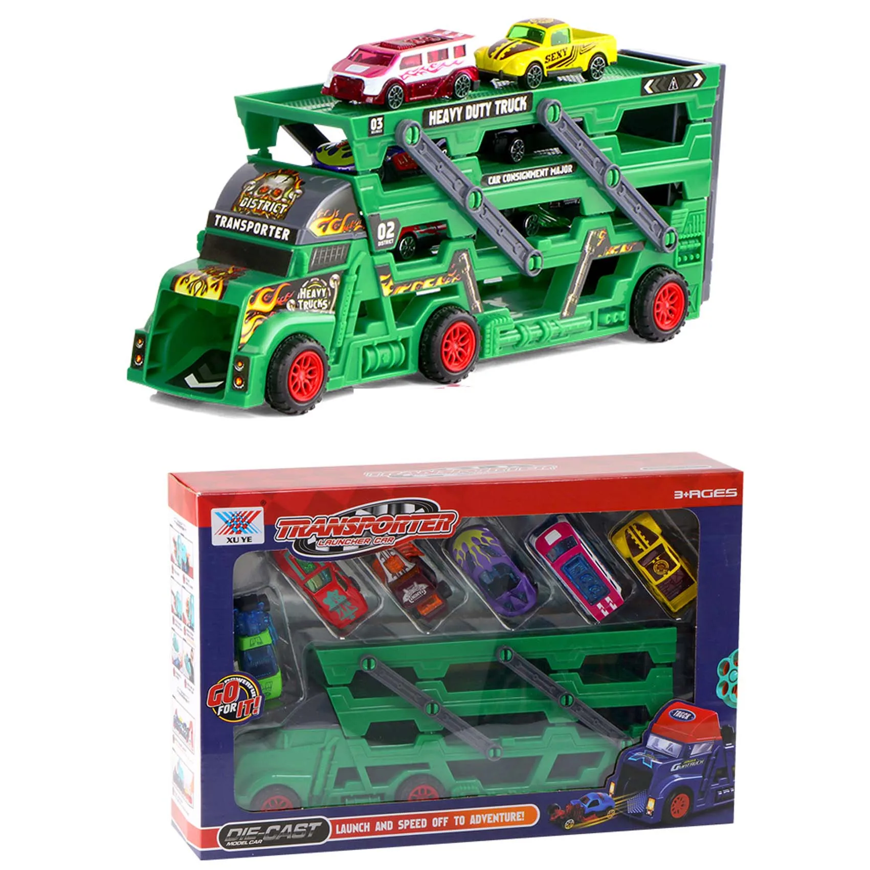 Hot Sale Kids Container Truck New And Interesting Kids Trailer With Gun