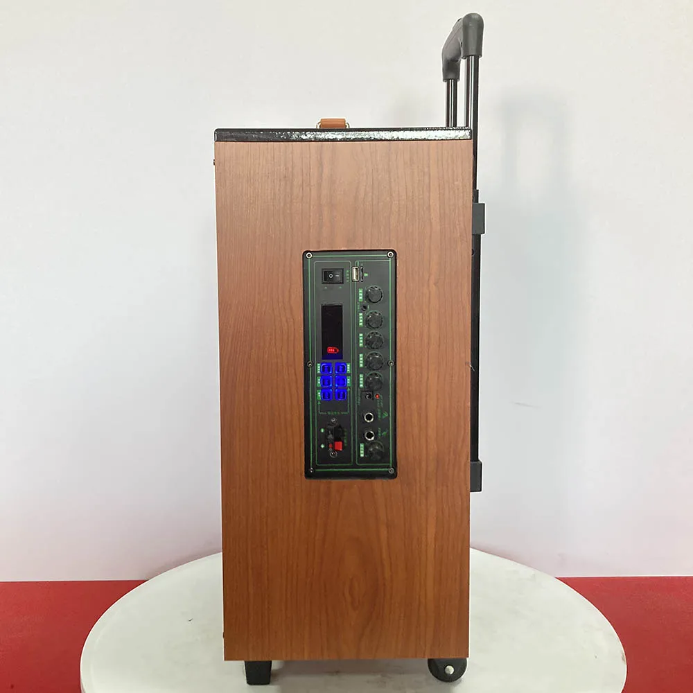 JBZ Ancient God series 12 inch BT Speaker Outdoor Portable Trolley Speaker wooden player