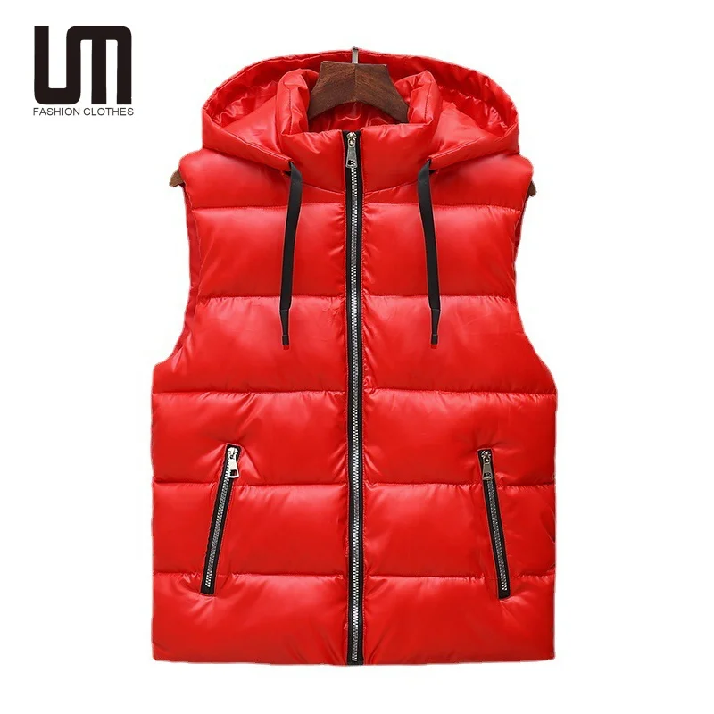 Liu Ming Fashion Brand 2024 New Arrivals Winter Men Clothes Casual Sleeveless Jacket Cotton Vest Hooded Plus Size Waistcoat