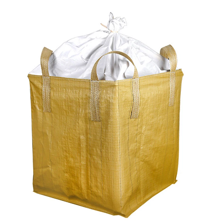 Factory 1 Ton Jumbo Bags Fibc Big Bulk Bag Top Fill Skirt Flat Bottom Food Grade Flat Bottom 1500kg 1000kg Super Sack