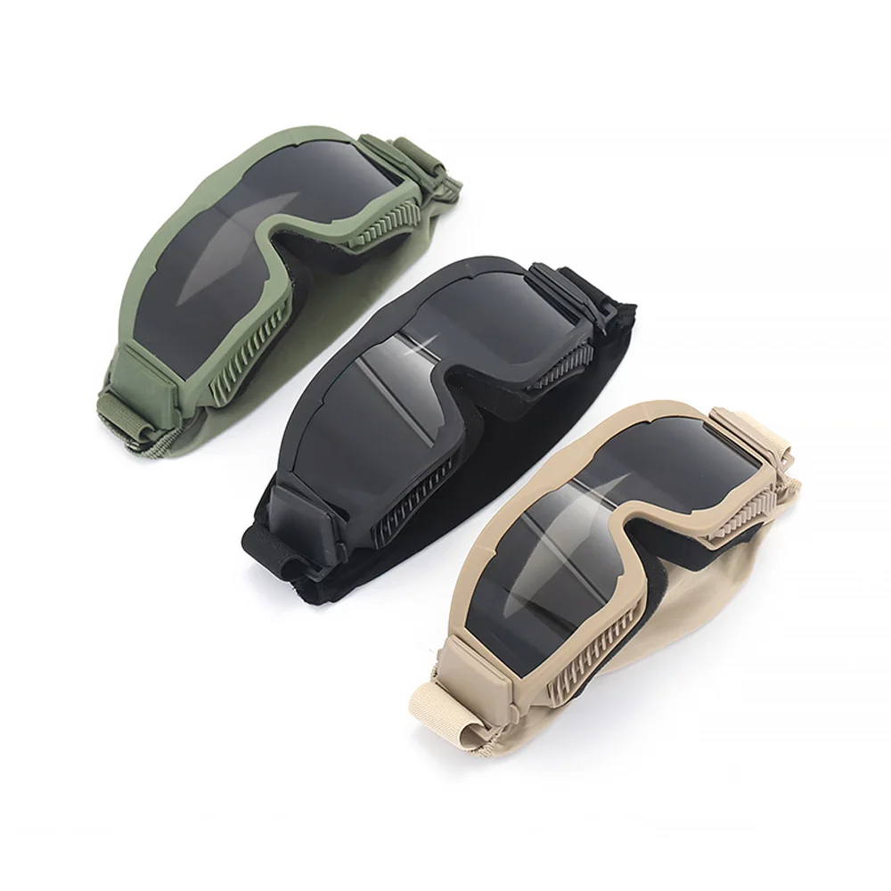 Racing Shooting Glasses Windproof Sunglasses 3 Lens CS Airsoft Paintball Hunting Tactical Goggles