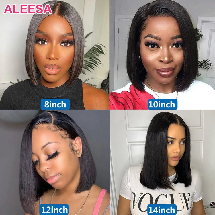 Aleesa Cheap Human Hair wigs Short Bob Wig, Raw Brazilian Curly Bob Hair Wig, Lace Front Short Human Hair Wigs For Black Women