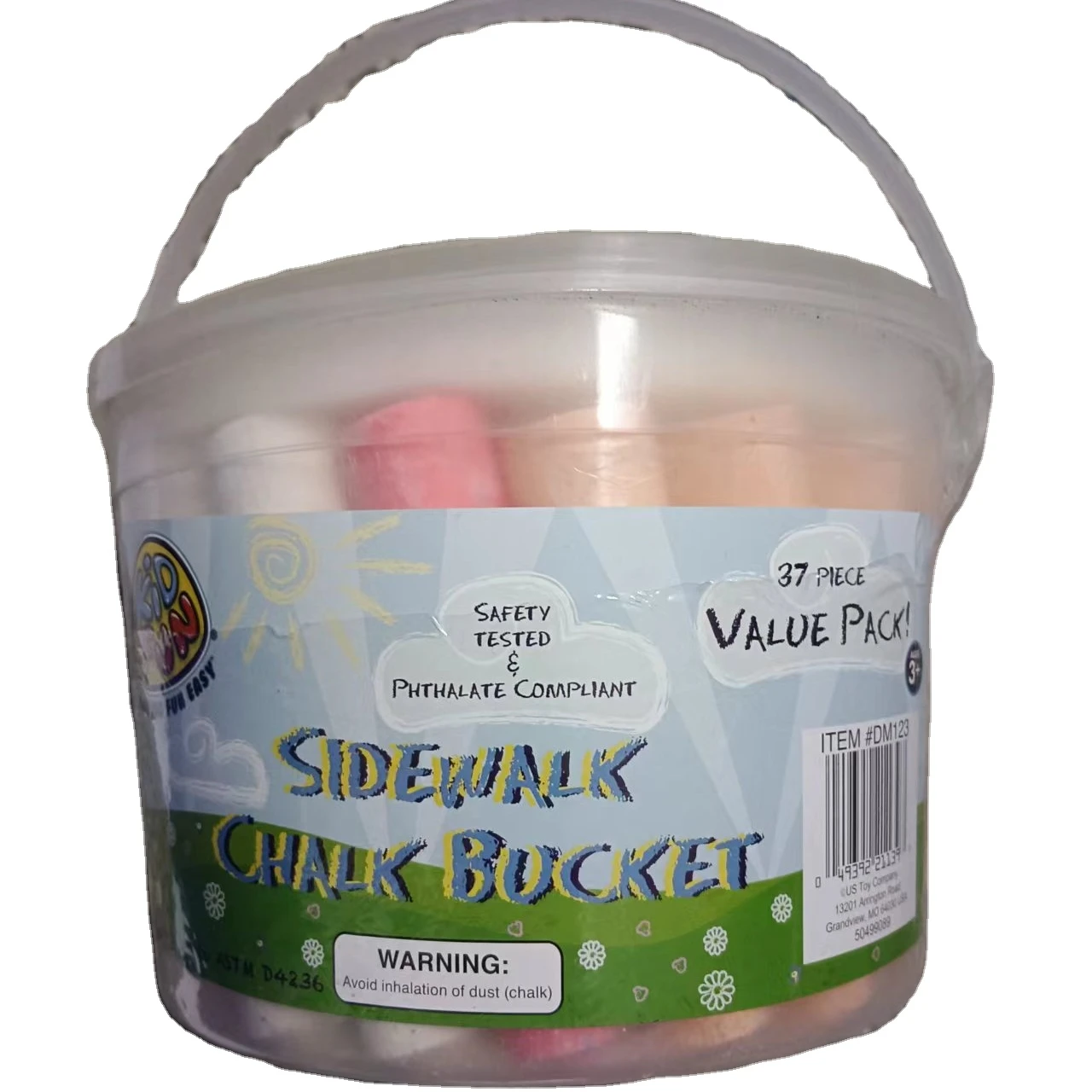 Набор цветных мелков в ведре, 50 шт., без пыли, блестящий светоотражающий мел