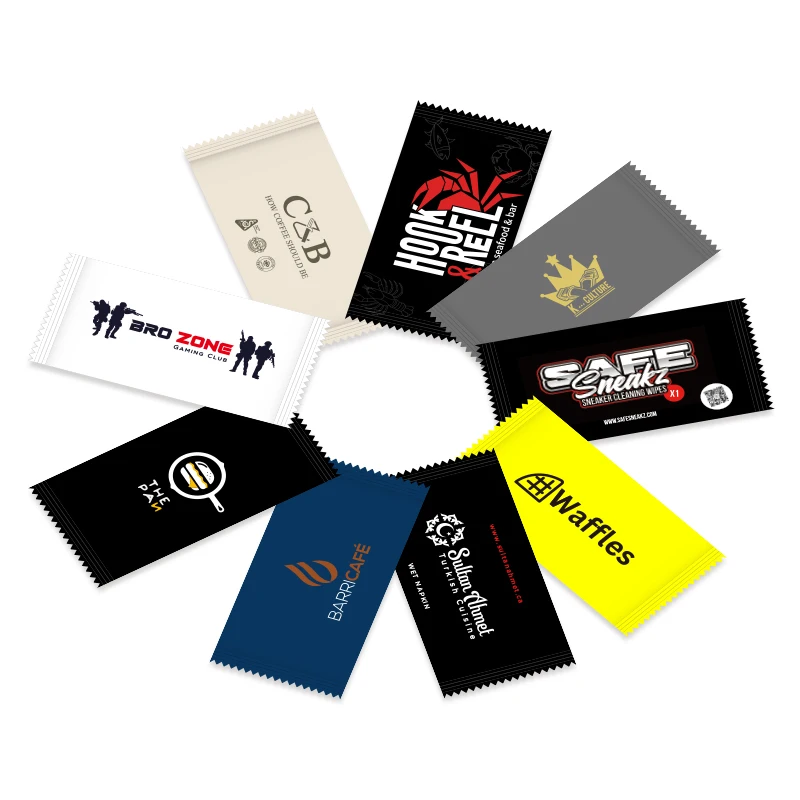 Single Wipes Refreshing Towel Cleaning Hands and Mouth Wet Napkins for Burger Shop