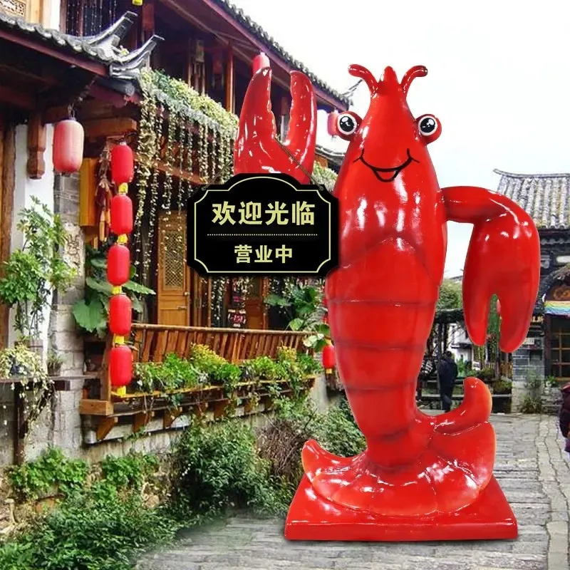 Hot Sale Animal Figure Resin Lobster Crab Statue Seafood Restaurant Greeting Outdoor Decoration