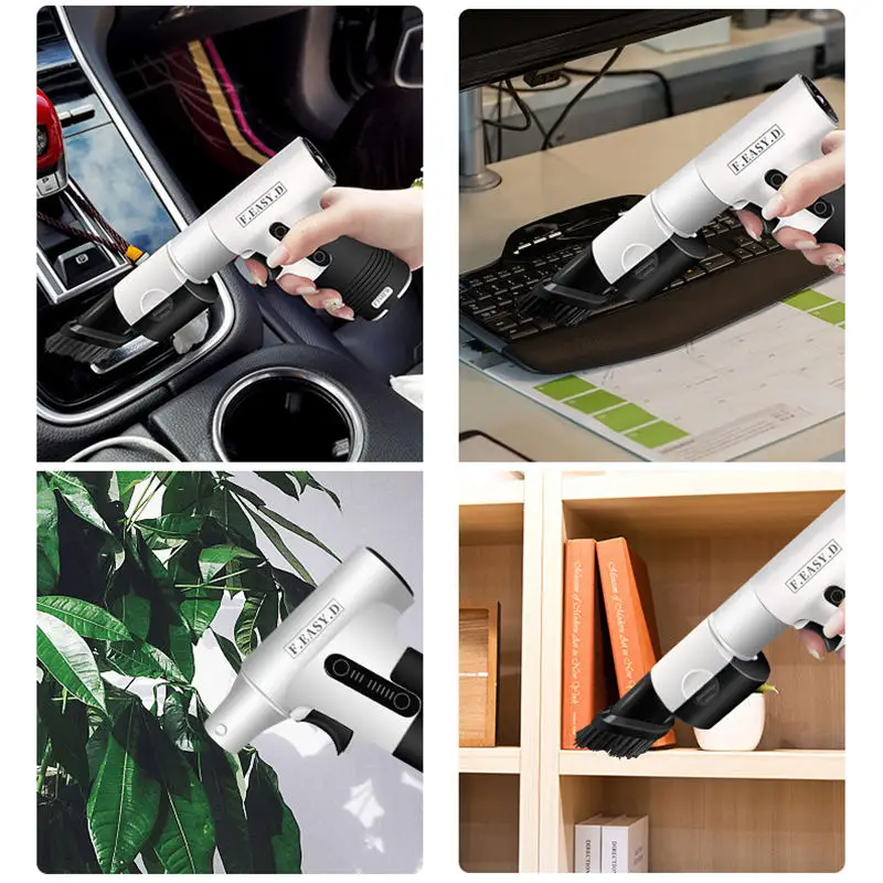 F.EASY.D Tiktok Hot Selling 120000rpm Powerful Mini Turbo Car Air Vacuum Blower For House Computer Keyboard Dust Cleaning