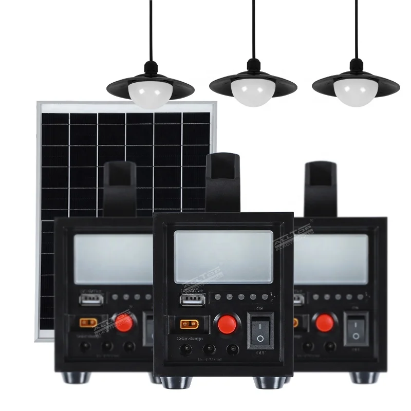 Alltop Portable Outdoor Power Energy Kit Dc Solar Led Lighting System To Provide Multiple Lights