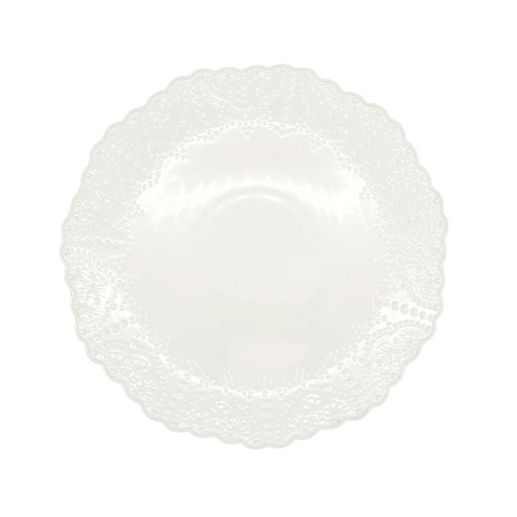 High quality round white dinner dishes porcelain dinnerware ceramic plates Queen Lace Collection 26cm dinner plate