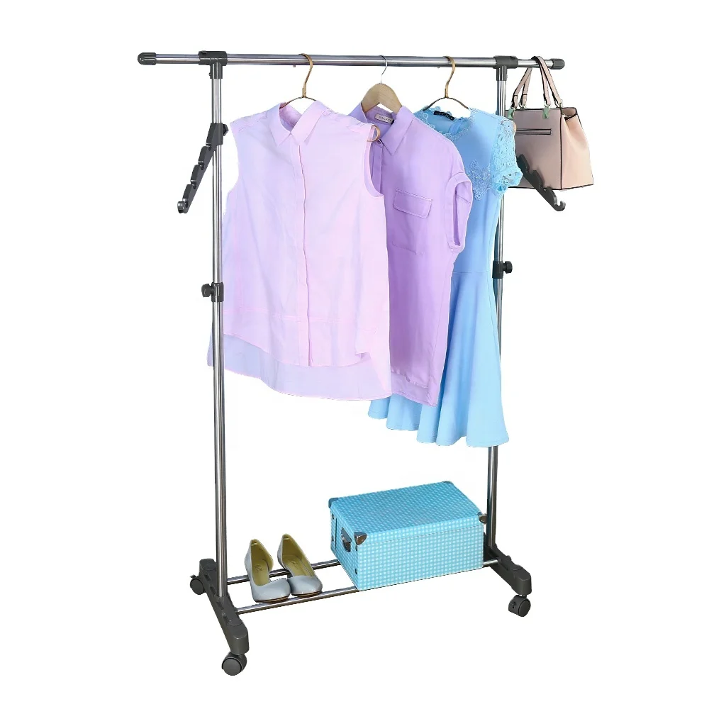 Вешалка для одежды BYN из нержавеющей стали, Металлическая телескопическая вешалка для одежды, однополюсная многофункциональная сушилка для балкона