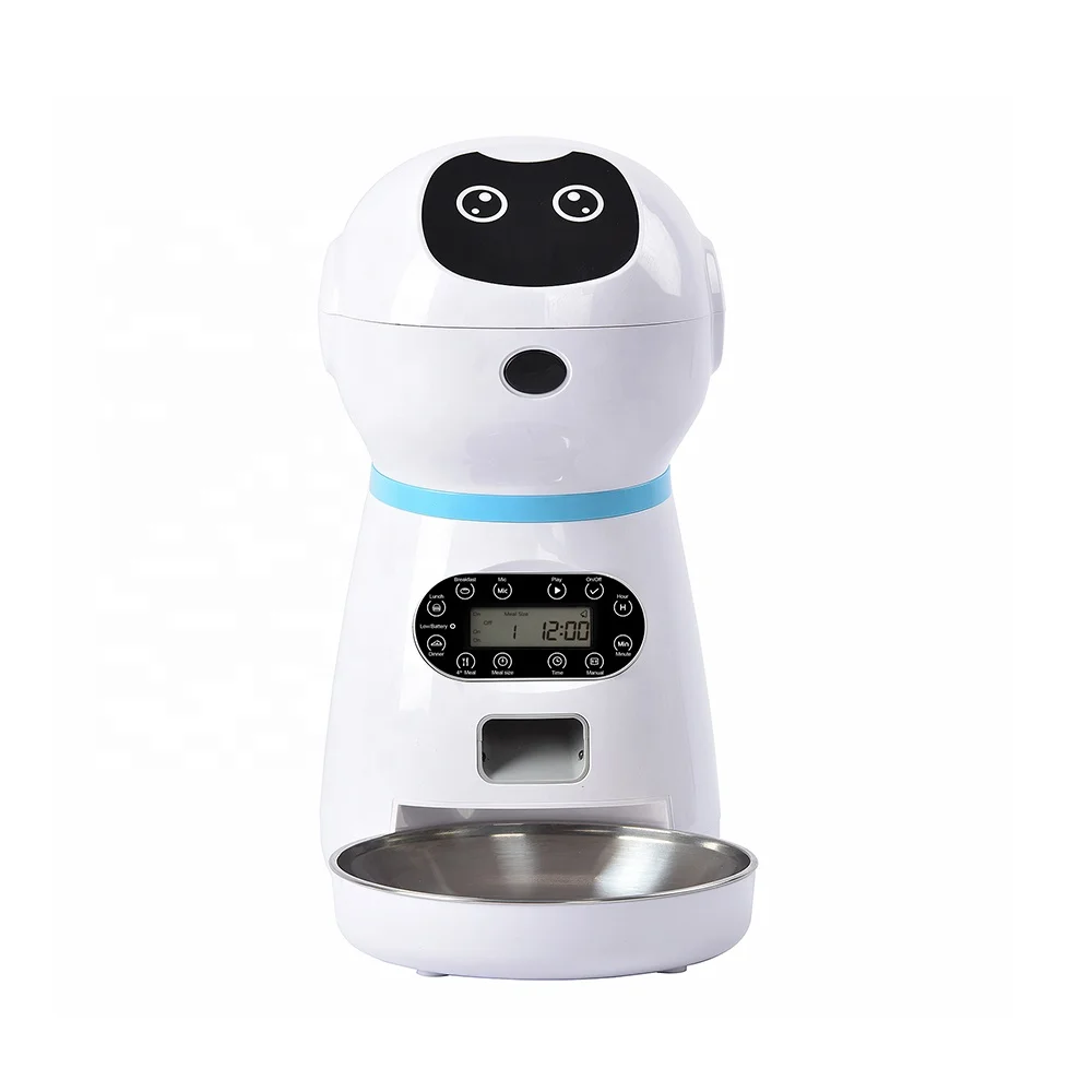 Automatic Cat Feeder Pet Food Dispenser for Cats Dogs, Timed Auto Dog Feeder with Control, Voice Recorder up to 4 Meals