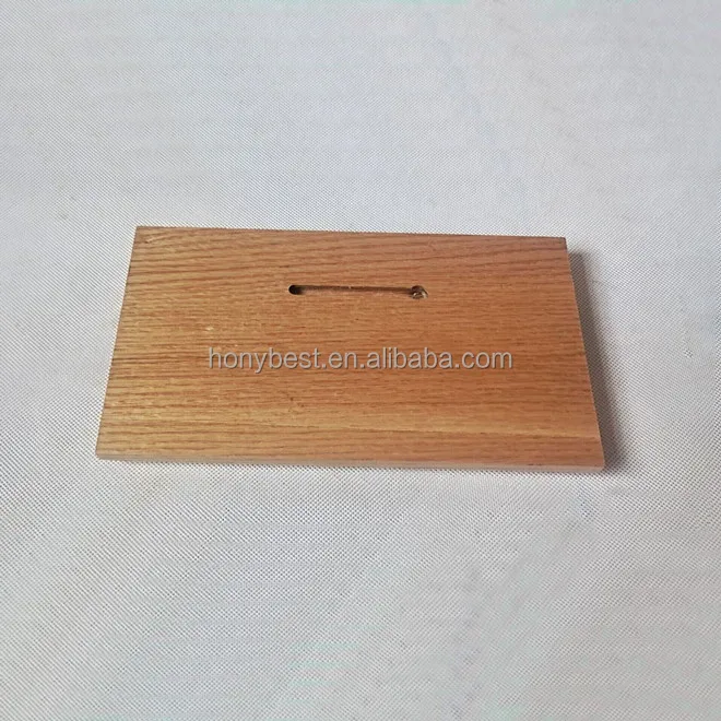 Timber Display Block Wall Panels Wooden Name Plate Sign Holder Varnished Oak Wood Blank Signs Plaques for Engraving